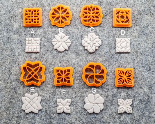 Symmetrical tile Polymer clay cutter, Earring cutter | Set-1