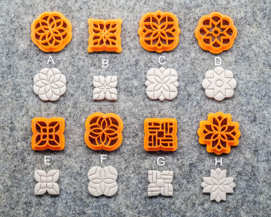 Symmetrical tile Polymer clay cutter, Earring cutter | Set-2