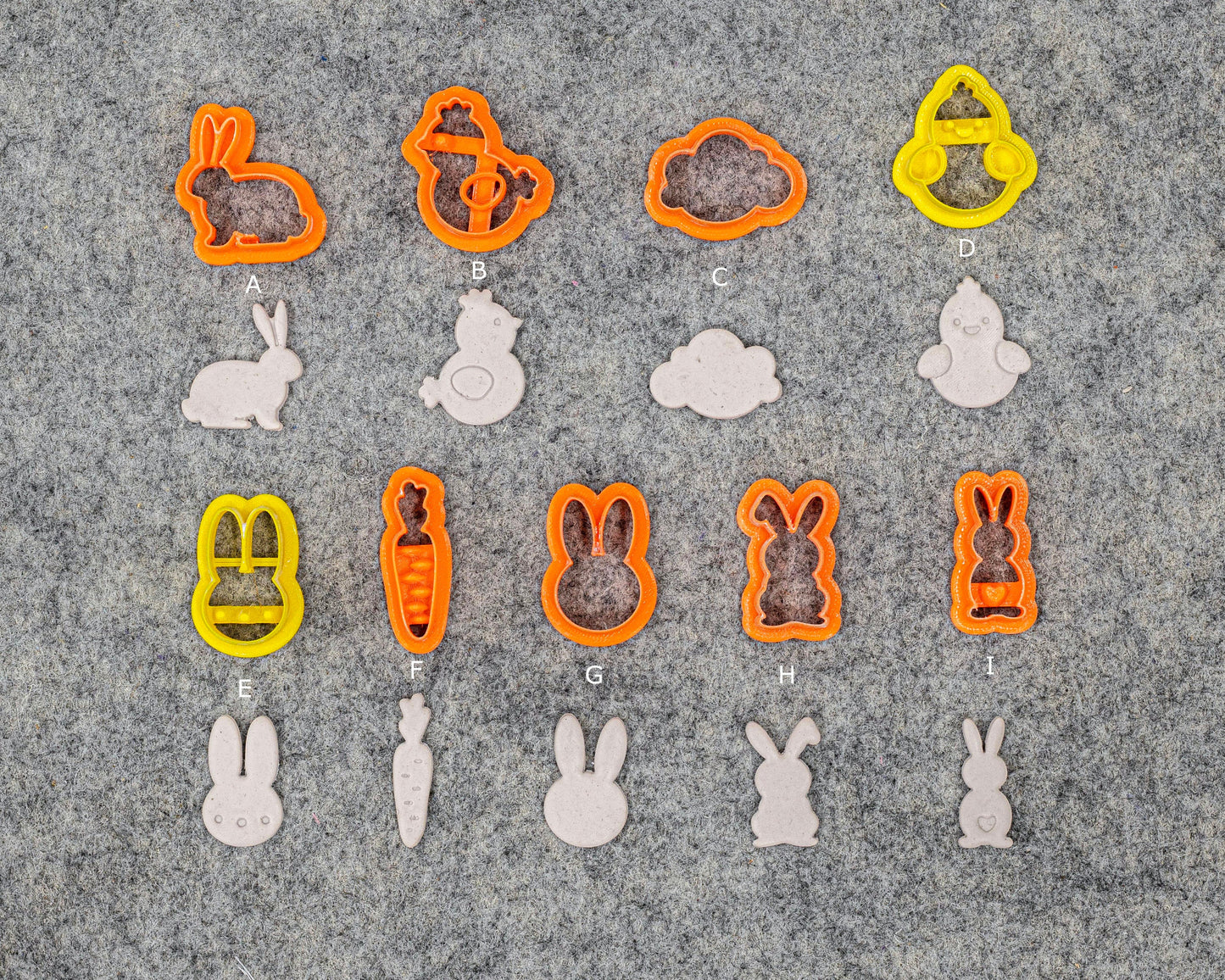 Easter Rabbit & Chicken Polymer Clay Cutters