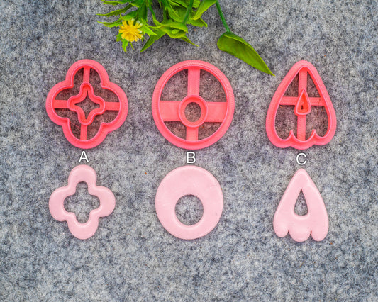 Organic Shape Polymer Clay Cutters: 3D Printed Earring Tools #610