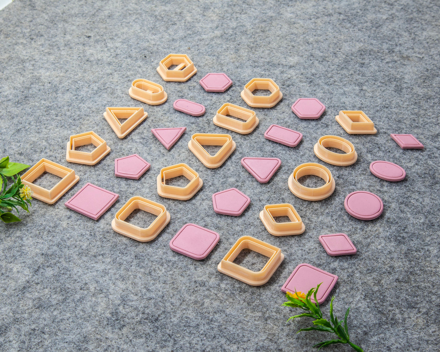 Basic Shape Polymer Clay Cutters: Circle, Square, Oval, Triangle #621