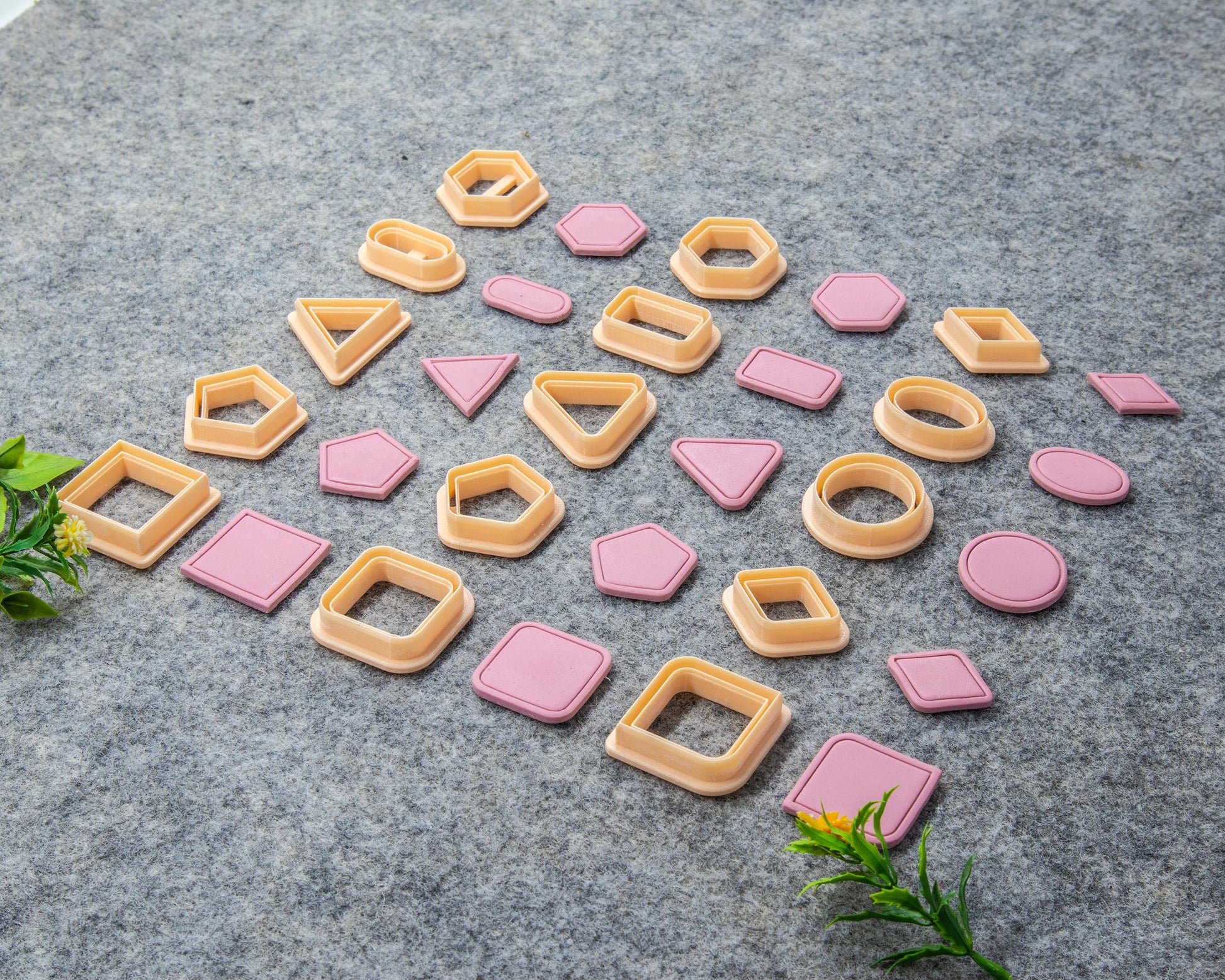 Basic Shape Polymer Clay Cutters: Circle, Square, Oval, Triangle #621