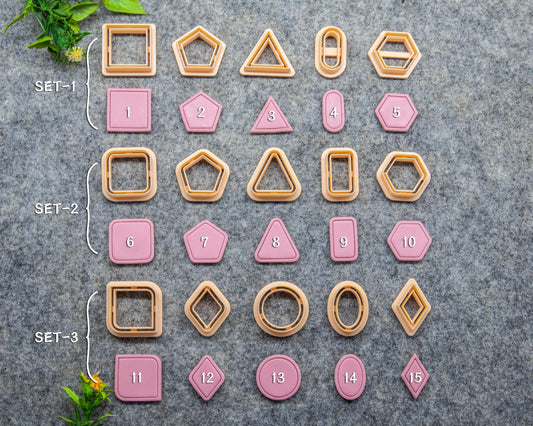 Basic Shape Polymer Clay Cutters: Circle, Square, Oval, Triangle #621
