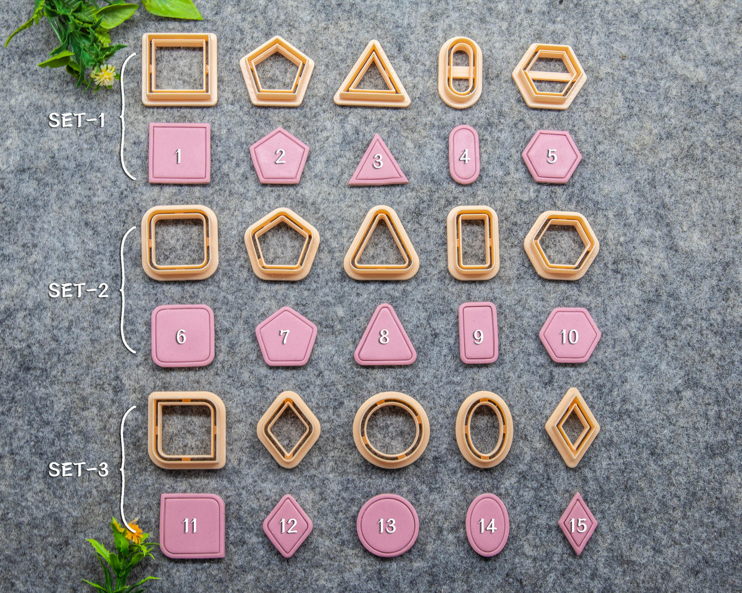 Basic shape Cutters with line for polymer clay | Polymer clay cutter | Clay Cutters Circle, Square, Oval, Triangle, hexagon capsule #621