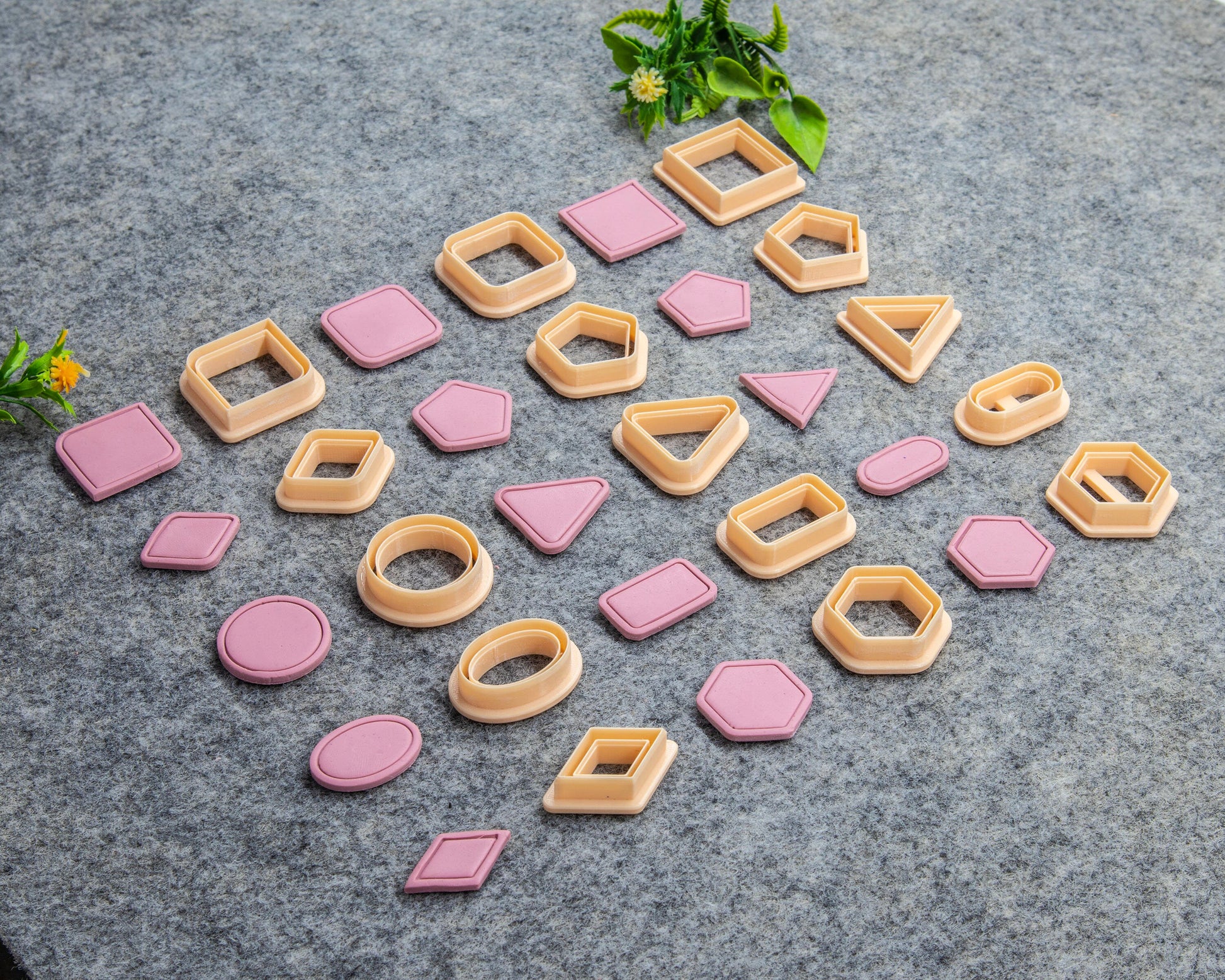 Basic Shape Polymer Clay Cutters: Circle, Square, Oval, Triangle #621