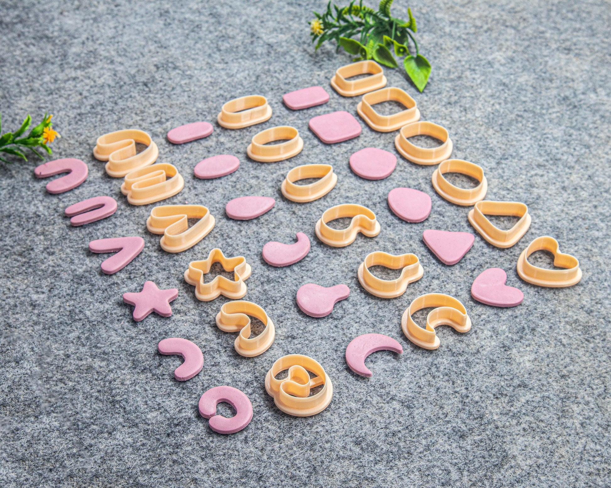 Organic Shape Polymer Clay Cutters: Natural Geometric Shapes #623