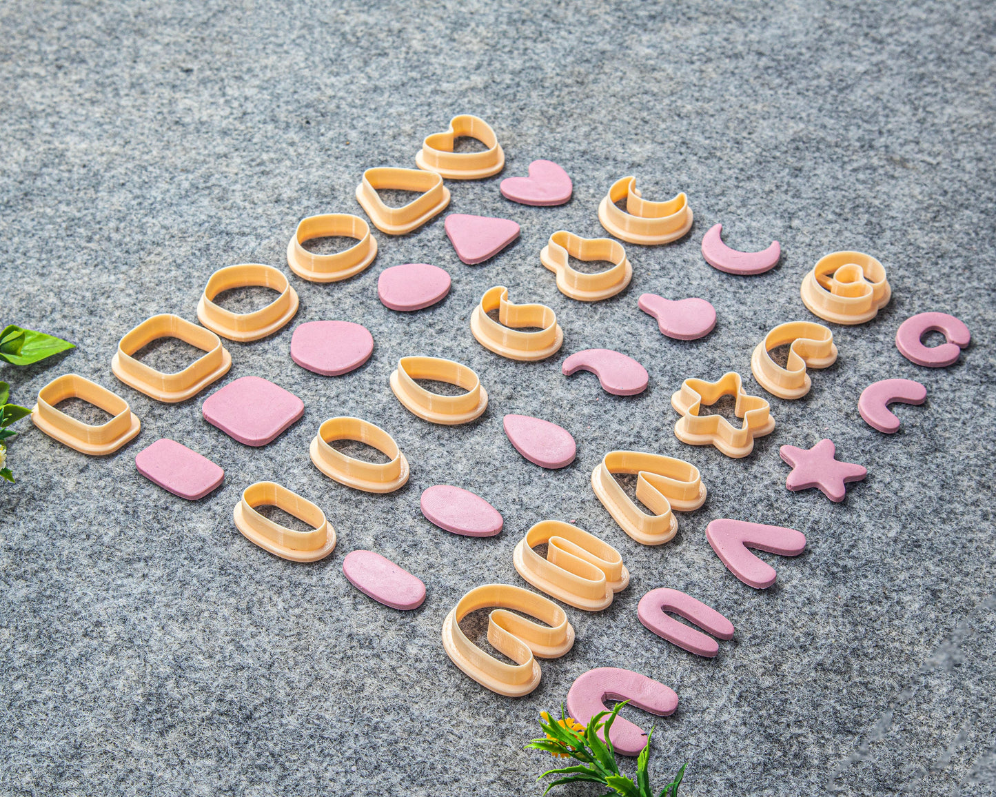 Organic Shape Polymer Clay Cutters: Natural Geometric Shapes #623