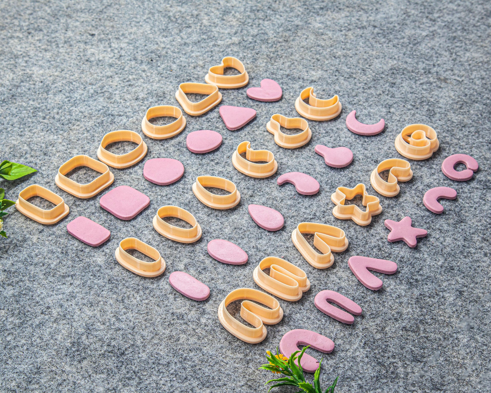 Organic Shape Polymer Clay Cutters: Natural Geometric Shapes #623