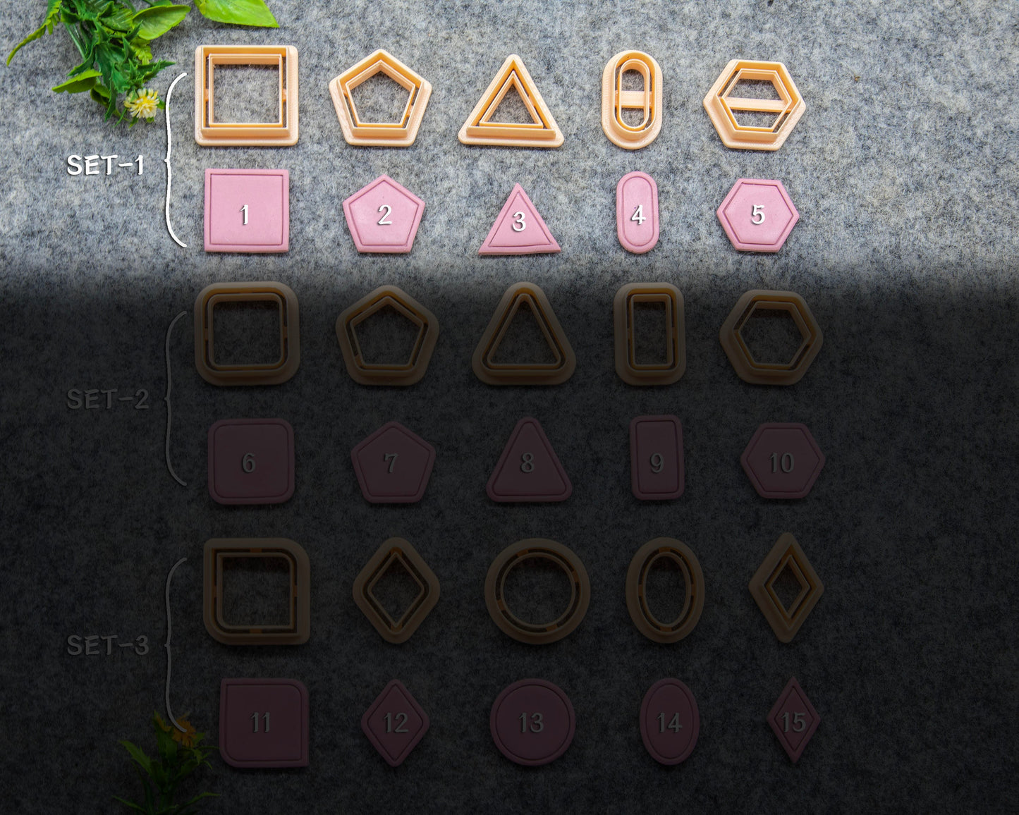 Basic Shape Polymer Clay Cutters: Circle, Square, Oval, Triangle #621