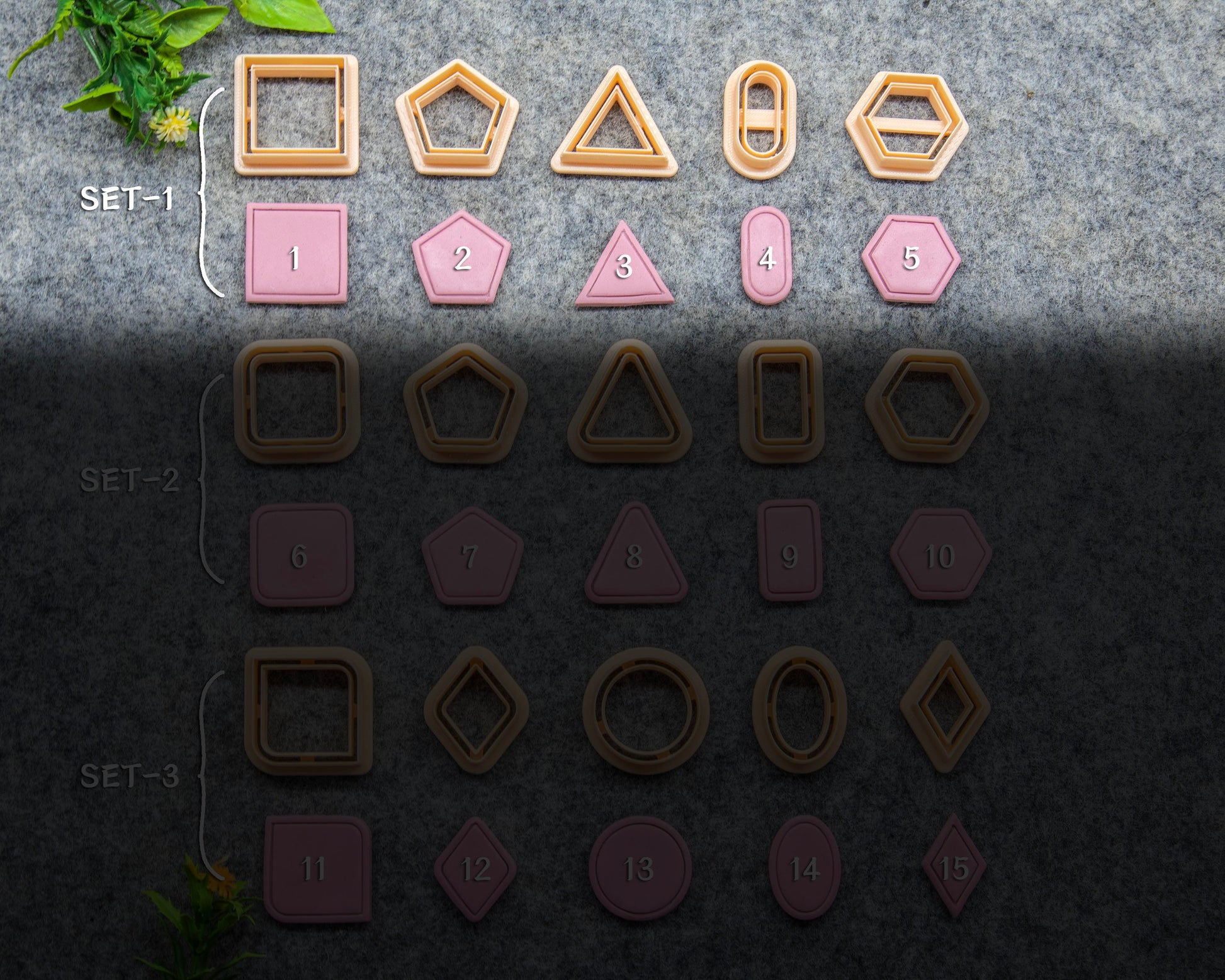Basic Shape Polymer Clay Cutters: Circle, Square, Oval, Triangle #621