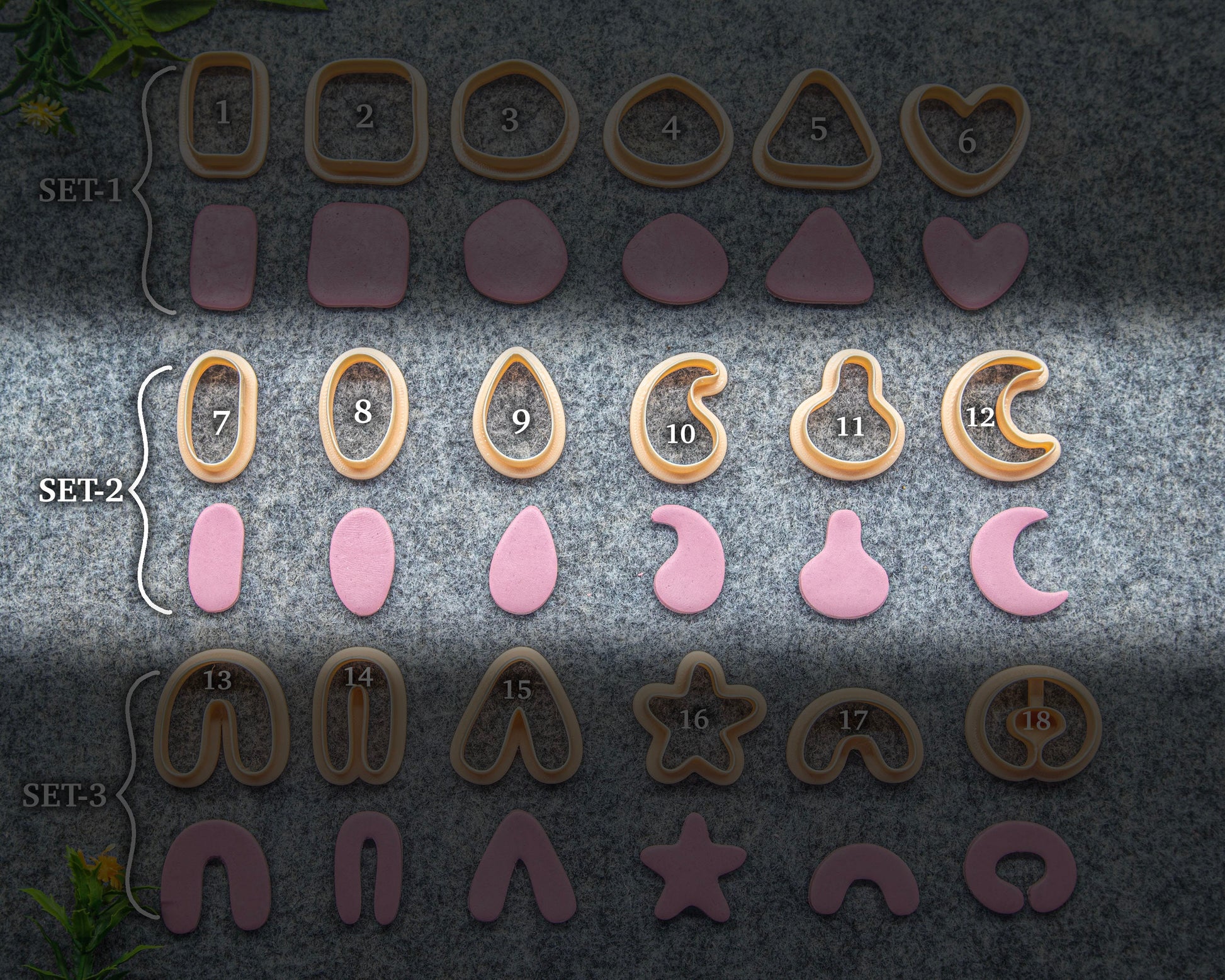 Basic organic shape Cutters for polymer clay | Polymer clay cutter | Natural shape clay cutters #623