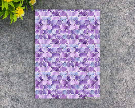 Transfer paper for polymer clay, Purple tiles, water soluble transfer paper, polymer clay image transfers, magic transfer paper #812