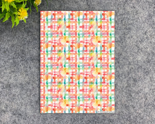 Transfer paper for polymer clay, Watercolor plaids, water soluble transfer paper, polymer clay image transfers, magic transfer paper #809