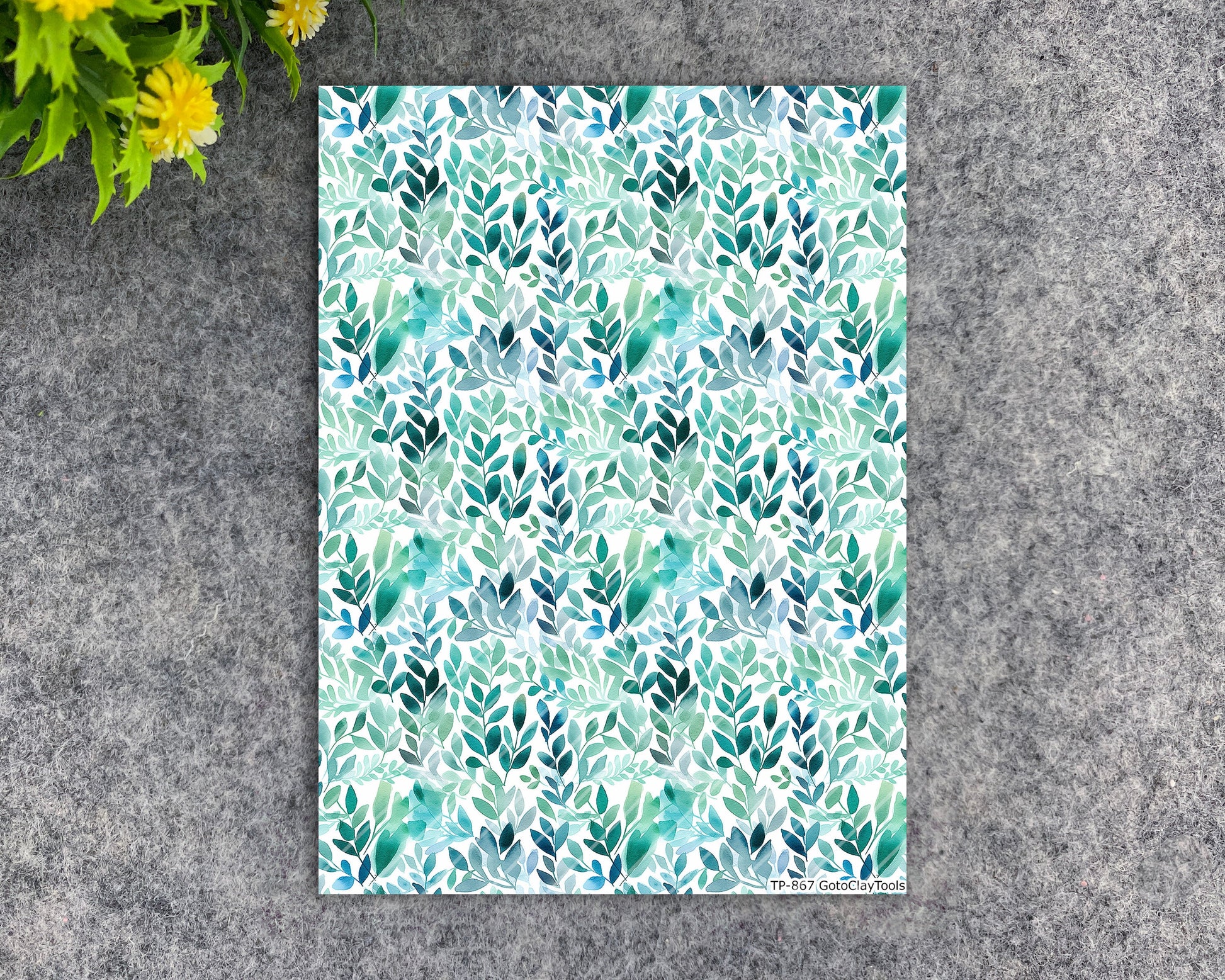 Transfer paper for polymer clay, warercolor leaves , water soluble transfer paper, polymer clay image transfers, magic transfer paper #867