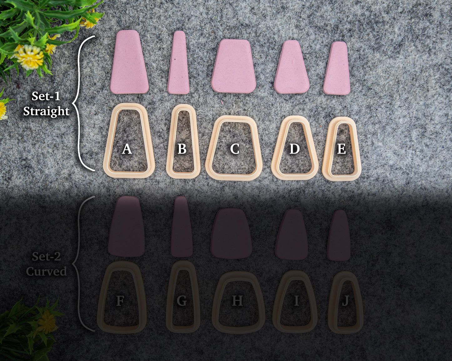 Triangle Dangles Cutters for polymer clay | Polymer clay cutter | Clay Cutters in long Straight and curved Triangle shapes #651