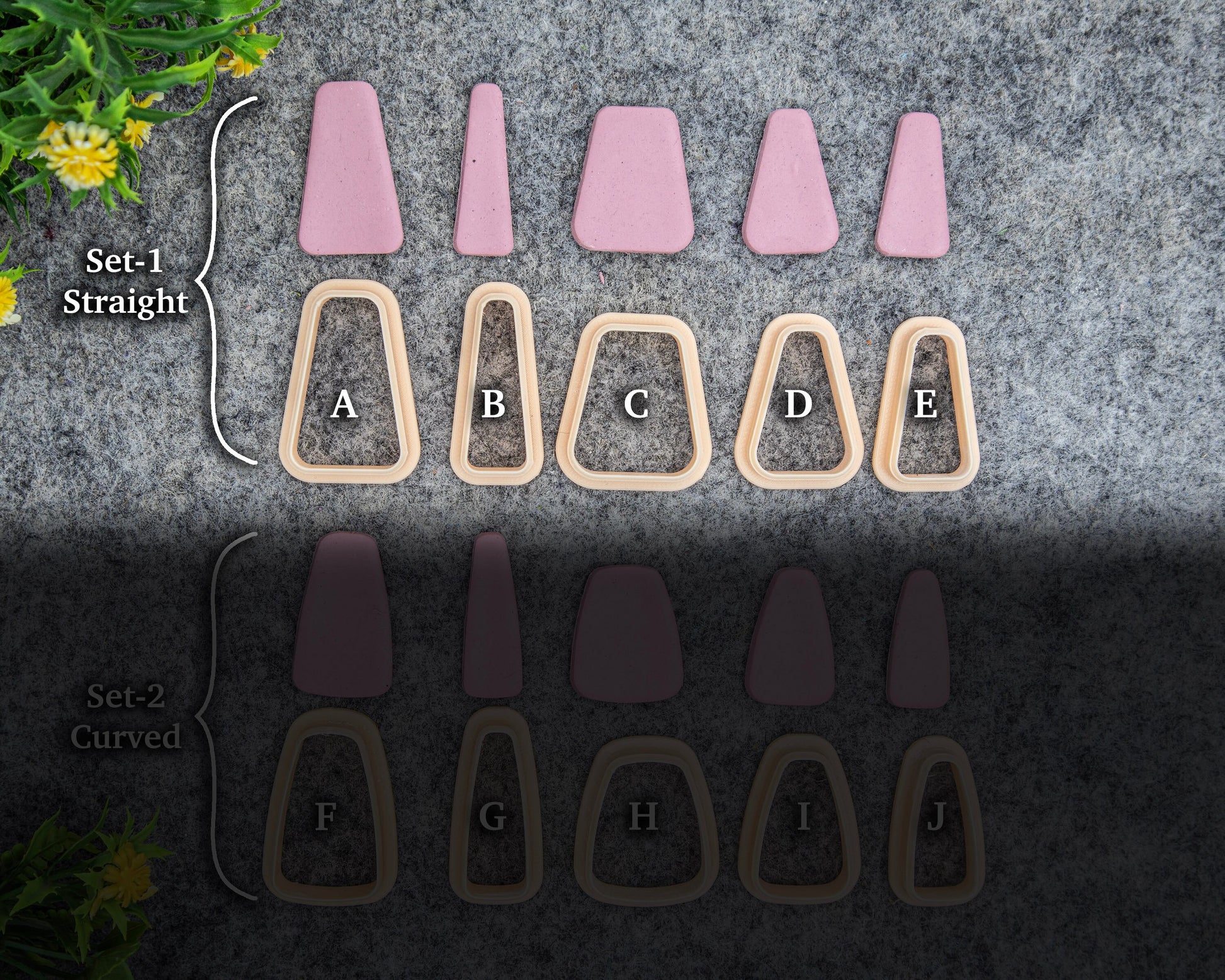 Triangle Dangles Cutters for polymer clay | Polymer clay cutter | Clay Cutters in long Straight and curved Triangle shapes #651