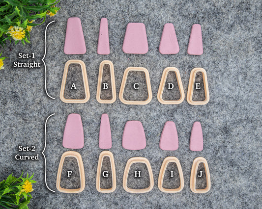 Triangle Dangle Polymer Clay Cutters: Straight & Curved Shapes #651