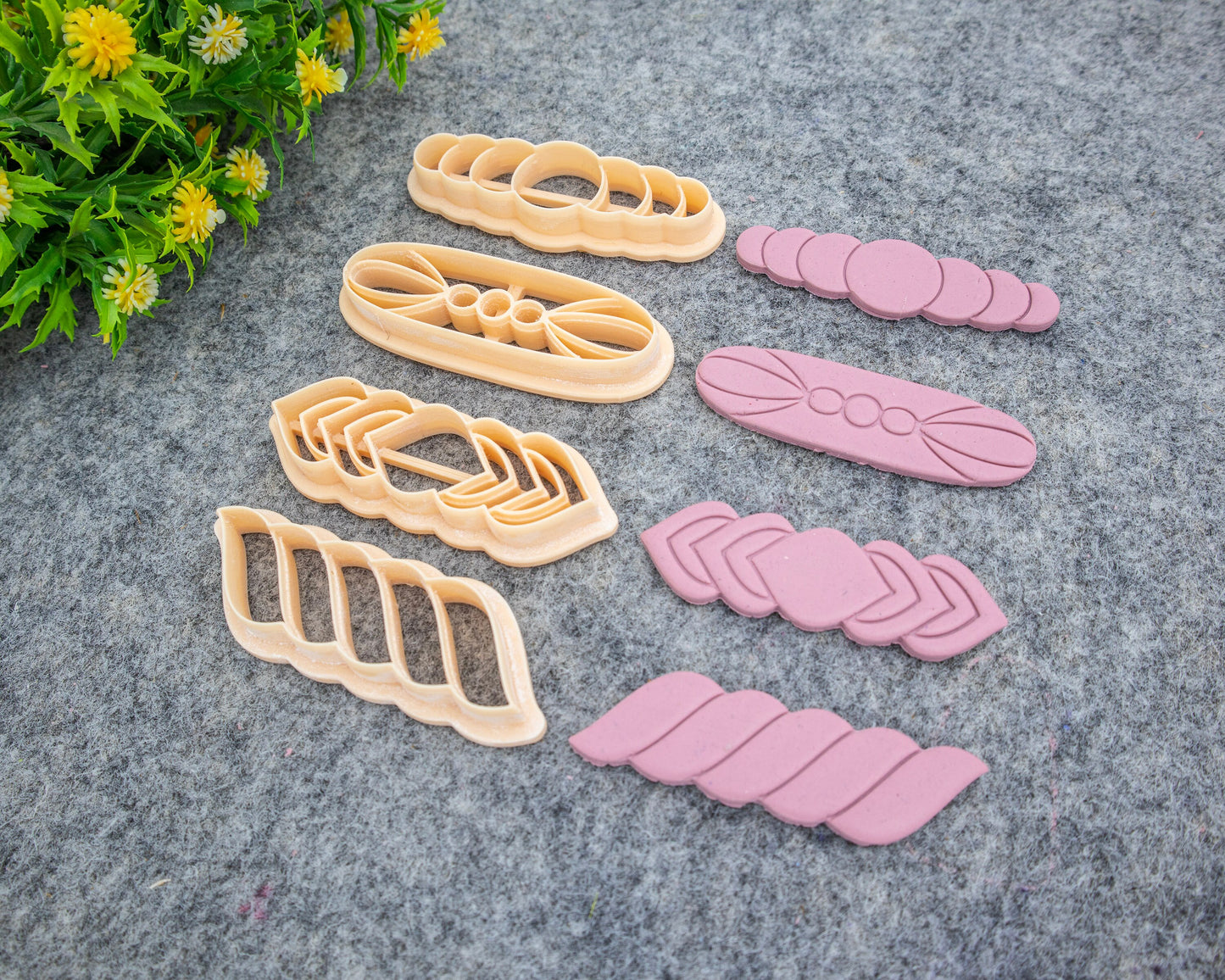 Barrette Clay Cutters, Hair Clip Cutter, Hair Barrette Cutters for Clay, Clay Hair Accessories, Embossed cutters #648-E1