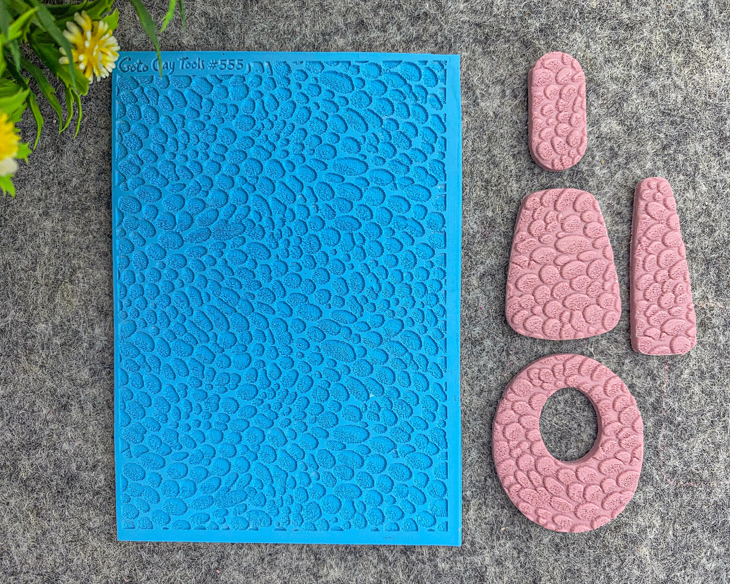Pebbles Texture mat for polymer clay, Polymer Clay Rubber Texture mat, Texture Tile mats, Rubber Texture Sheet #555