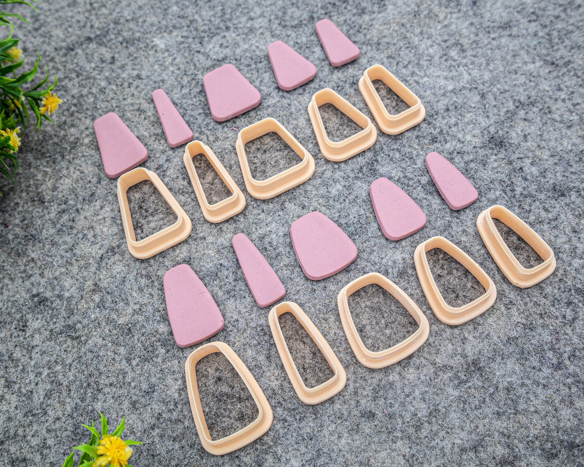 Triangle Dangle Polymer Clay Cutters: Straight & Curved Shapes #651