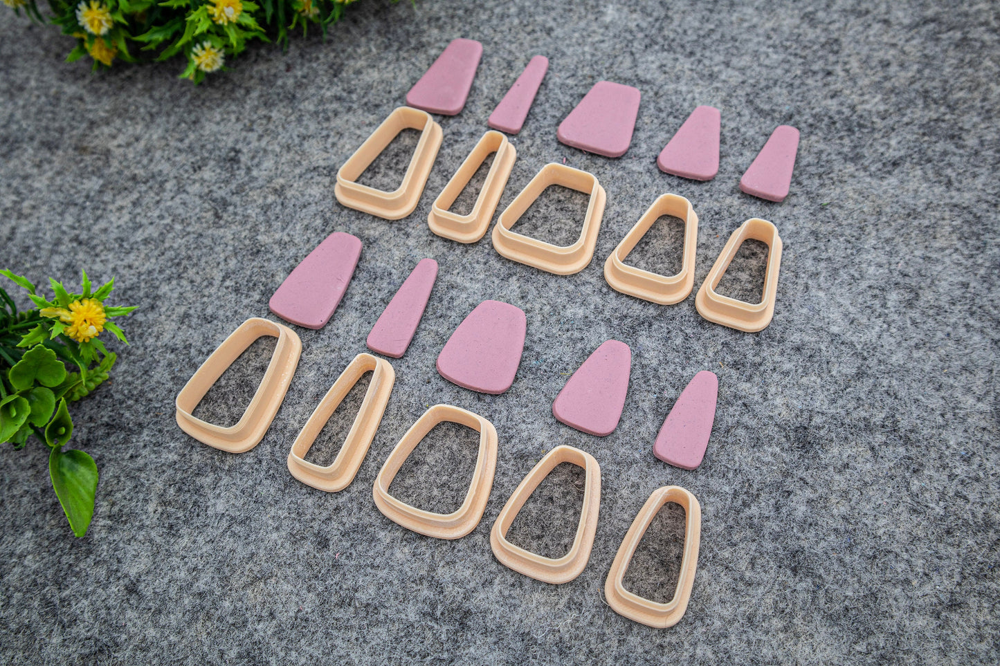 Triangle Dangle Polymer Clay Cutters: Straight & Curved Shapes #651