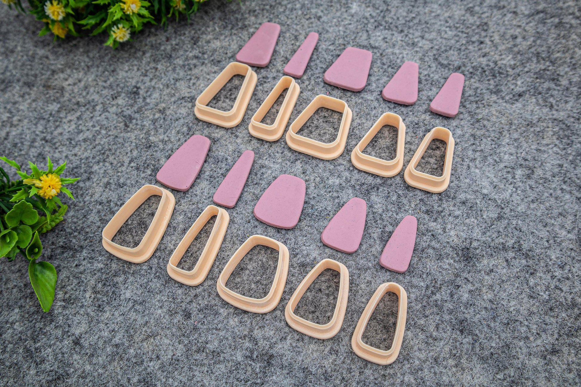 Triangle Dangle Polymer Clay Cutters: Straight & Curved Shapes #651