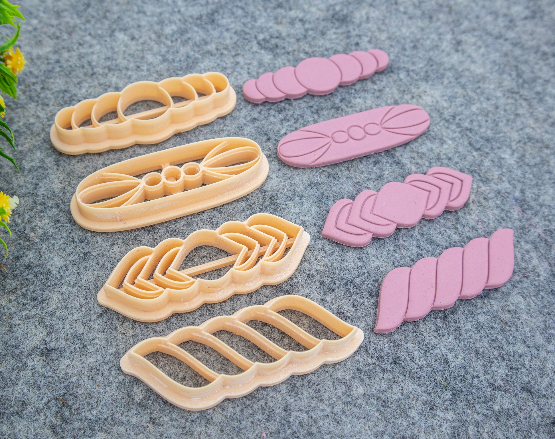 Barrette Clay Cutters, Hair Clip Cutter, Hair Barrette Cutters for Clay, Clay Hair Accessories, Embossed cutters #648-E1