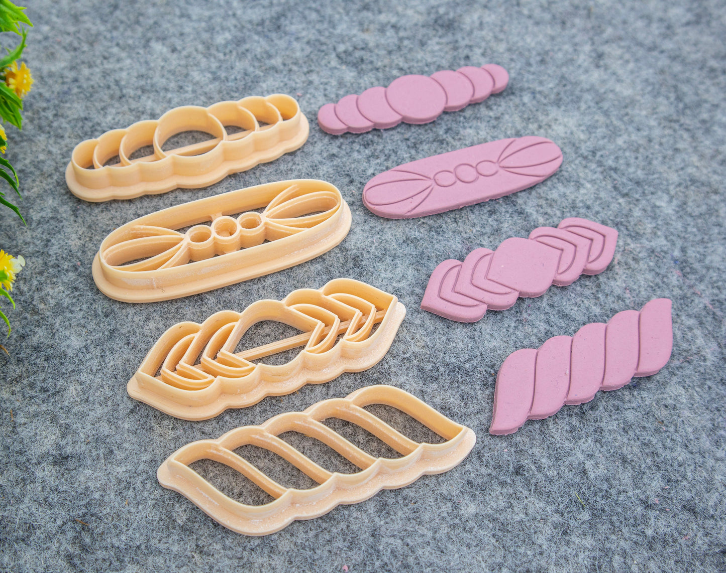 Barrette Clay Cutters: Embossed Hair Clip Cutter for Clay #648-E1