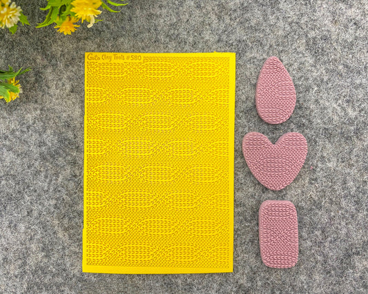 Knot weave Texture mat for polymer clay, Polymer Clay Rubber Texture mat, Texture Tile mats, Fimo, Sculpey, Cernit #580