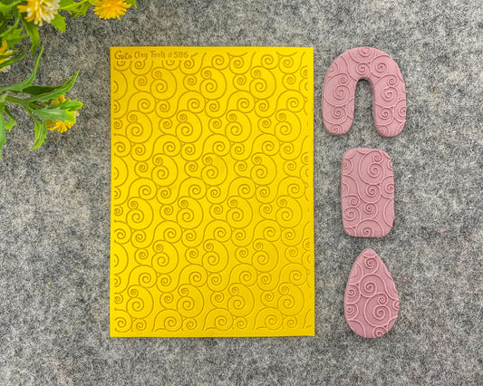 SPIRAL Texture mat for polymer clay, Polymer Clay Rubber Texture mat, Texture Tile mats, Fimo, Sculpey, Cernit #586