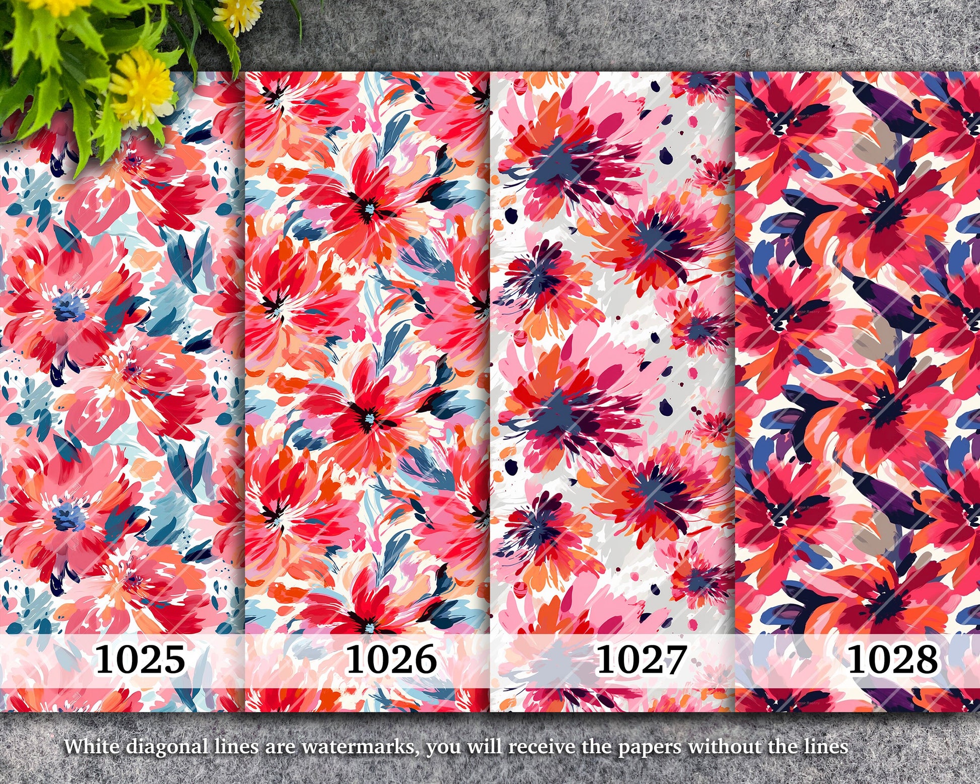 Water soluble Transfer paper for polymer clay, Pink abstract floral pattern, polymer clay image transfers, magic transfer paper