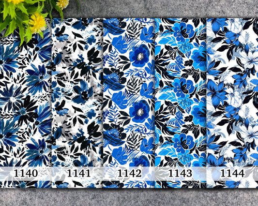 Blue Floral Transfer Paper for Polymer Clay (4x5.5 inch)
