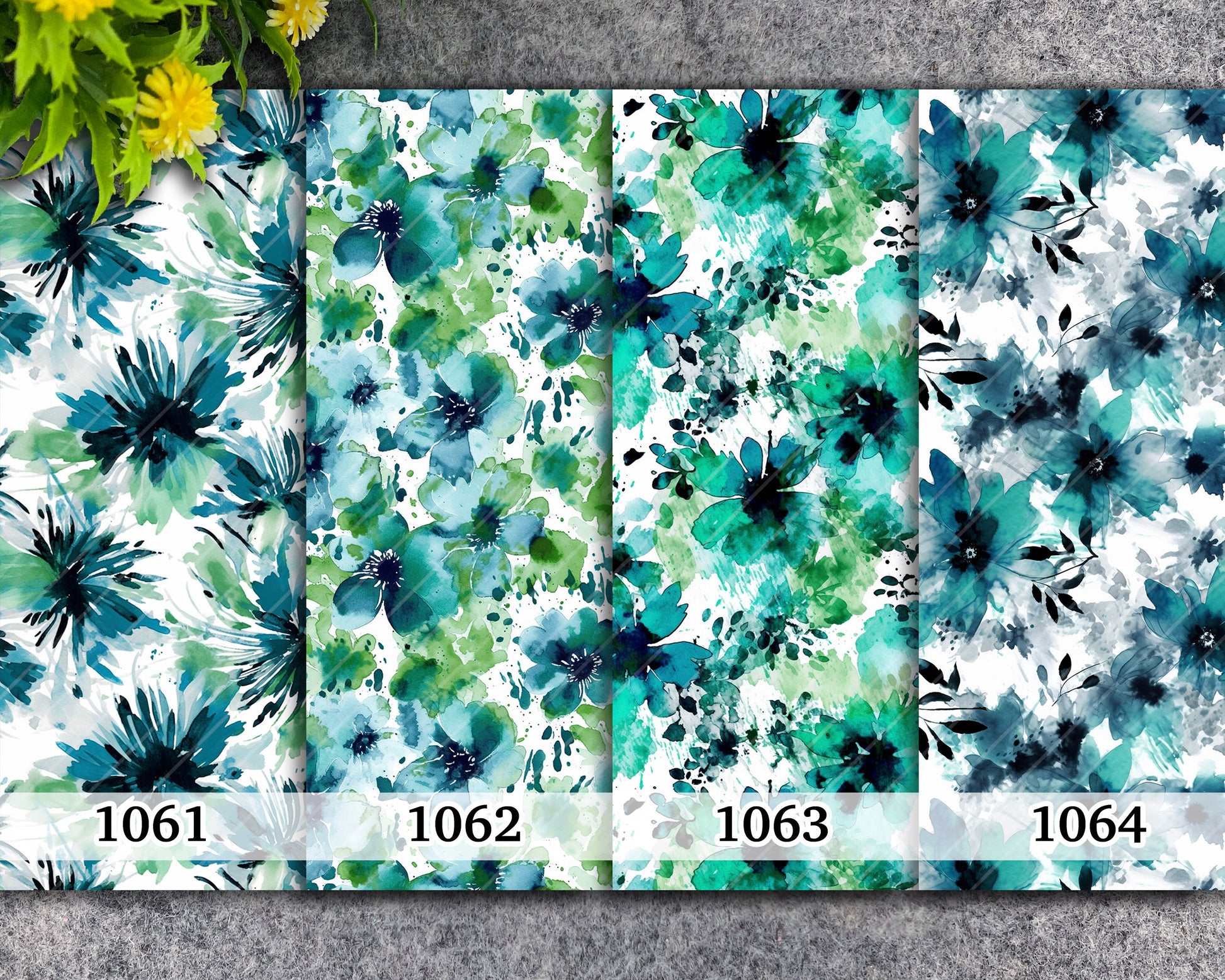 Watercolor Floral Transfer Paper for Polymer Clay