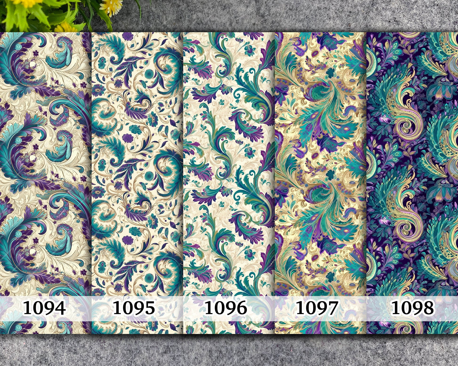 Water soluble Transfer paper for polymer clay, Ornamental purple transfer paper, polymer clay image transfers, magic transfer paper