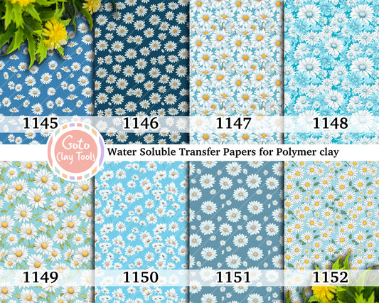 Blue Daisy Transfer Paper for Polymer Clay: Water Soluble 4x5.5"