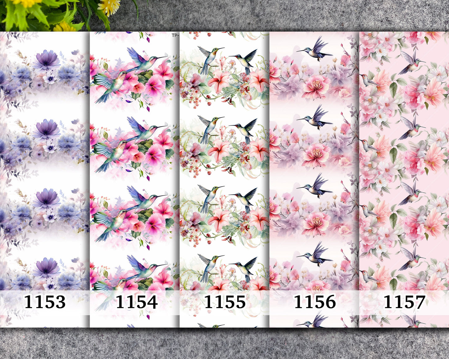 Hummingbird Floral Transfer Paper for Polymer Clay (Water Soluble)