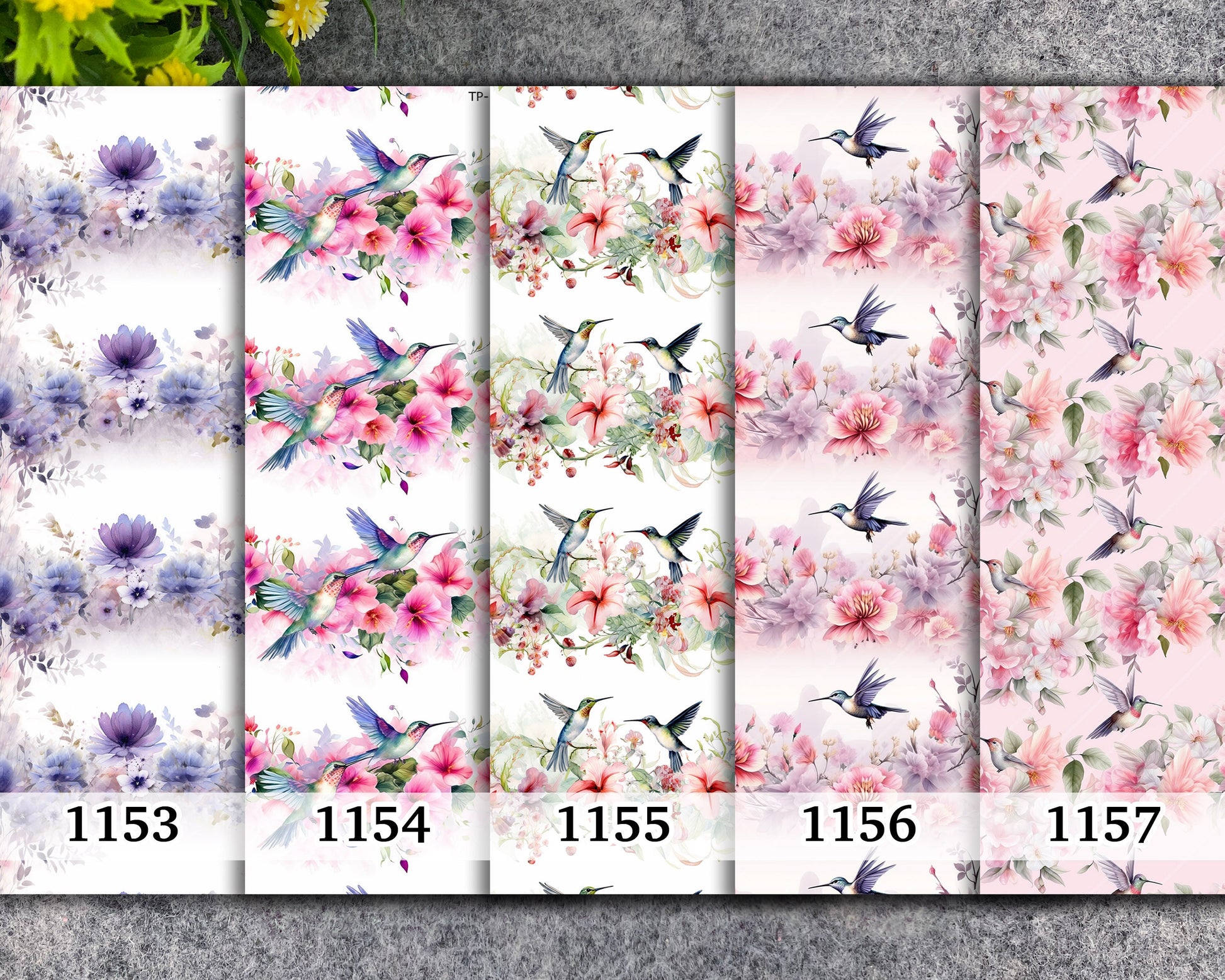 Hummingbird Floral Transfer Paper for Polymer Clay (Water Soluble)