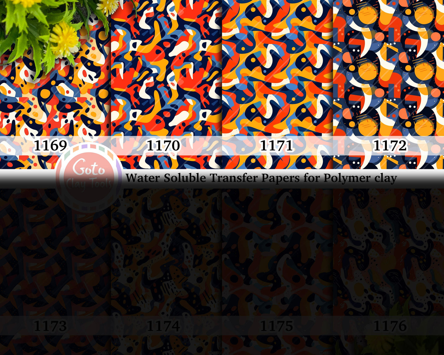 Abstract Polymer Clay Transfers: Water Soluble Paper (4x5.5 in)