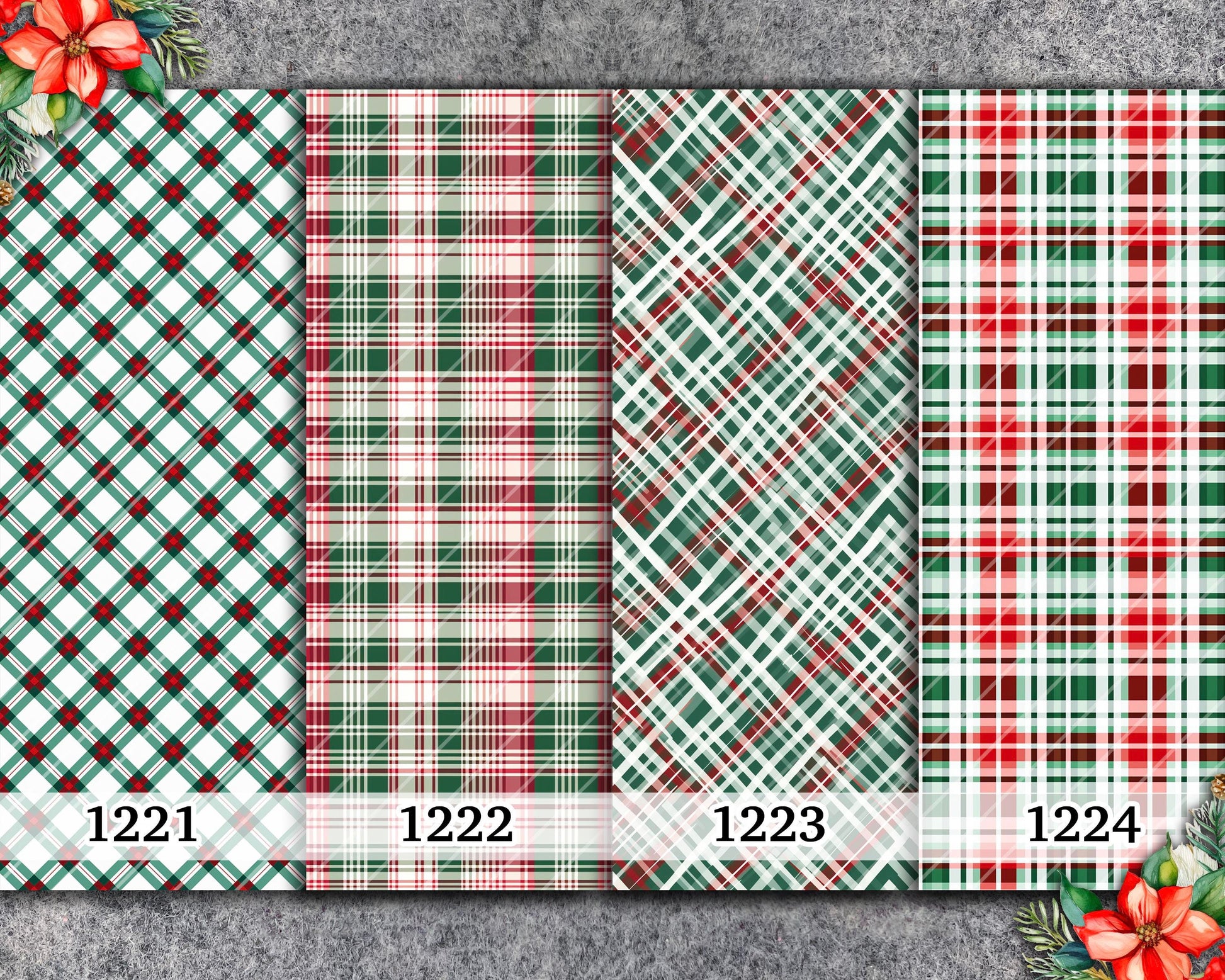 Christmas Plaid Transfer Paper for Polymer Clay (4x5.5 inches)