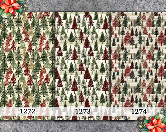 Christmas Tree Pattern Transfer Paper for Polymer Clay (4x5.5 inches)
