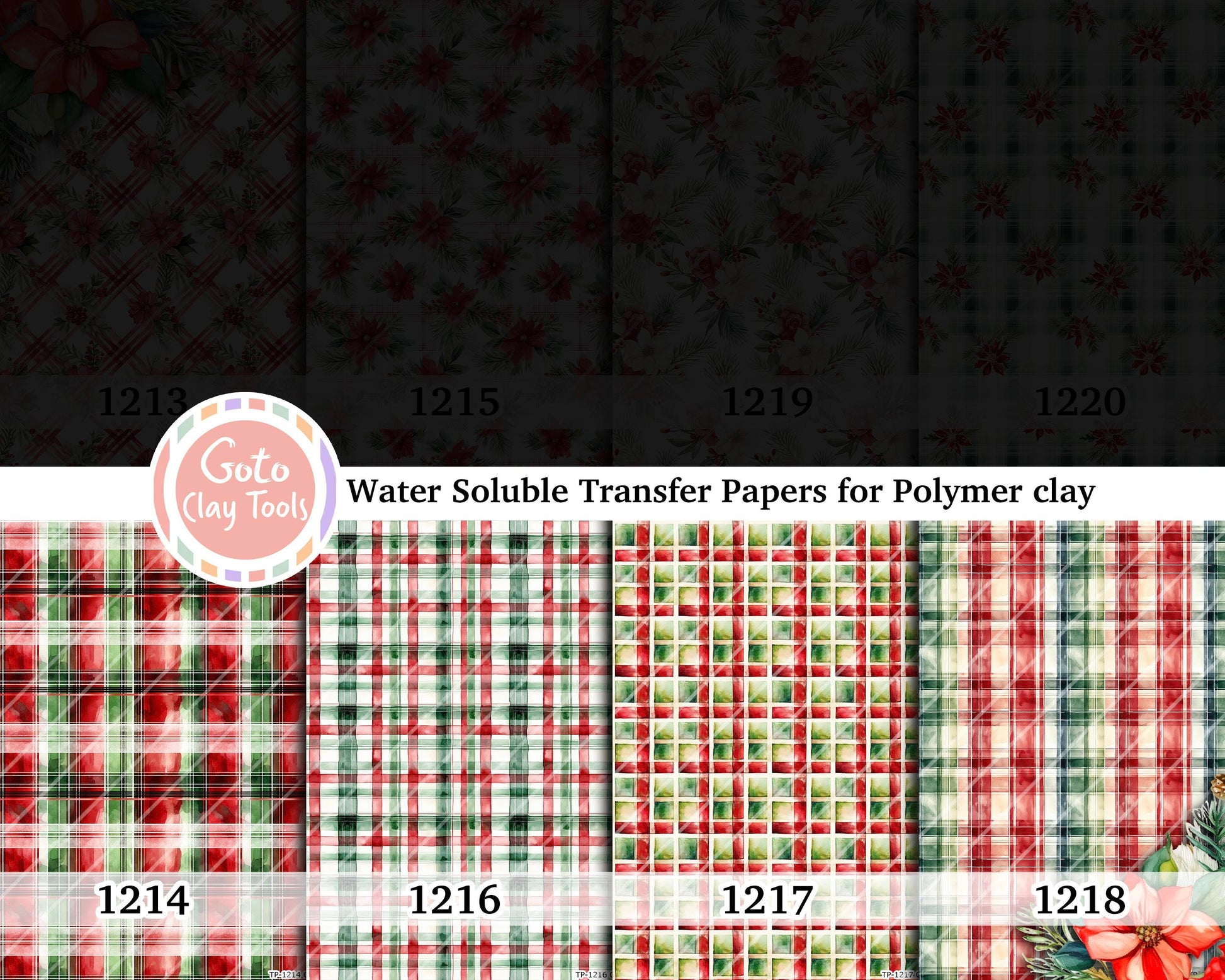 Water soluble Transfer paper for polymer clay, Plaid patterns, polymer clay image transfers, magic transfer paper
