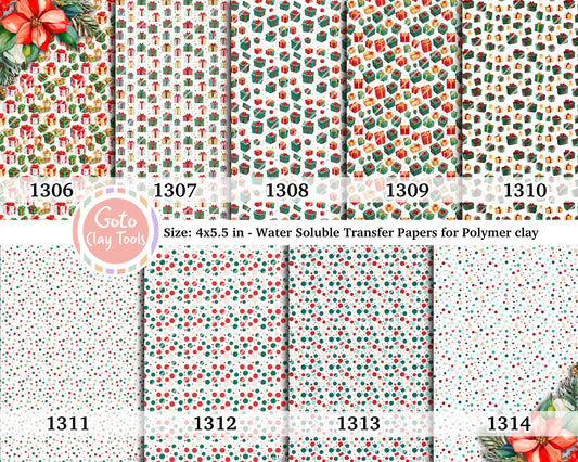 Christmas Polymer Clay Transfer Paper: Water Soluble (4x5.5 inches)