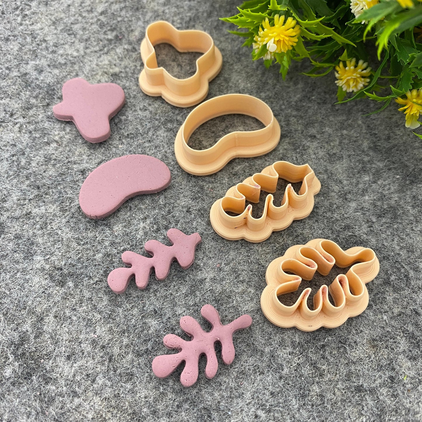 Organic Shape Polymer Clay Earring Cutters: Long Dangle Jewelry #669