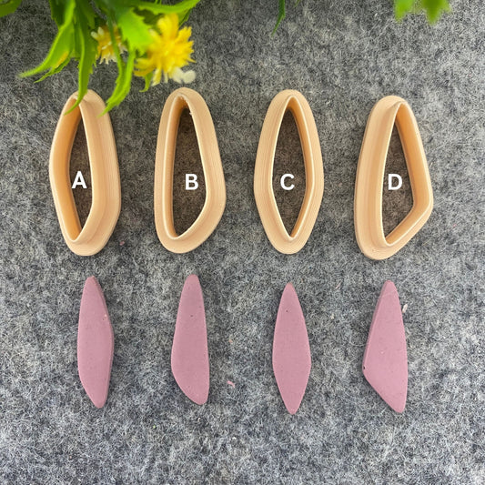 Organic shape dangle clay cutter, earring polymer clay cutter, long dangle jewellery cutter, Organic cutter Polymer clay tools #664