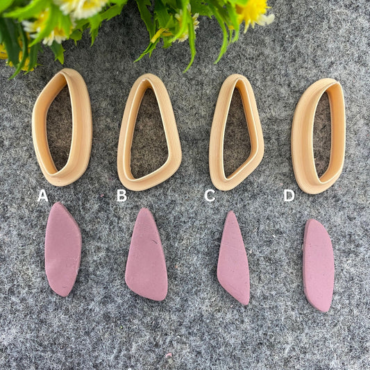 Organic Triangle Dangle Earring Clay Cutter: Polymer Clay Tool