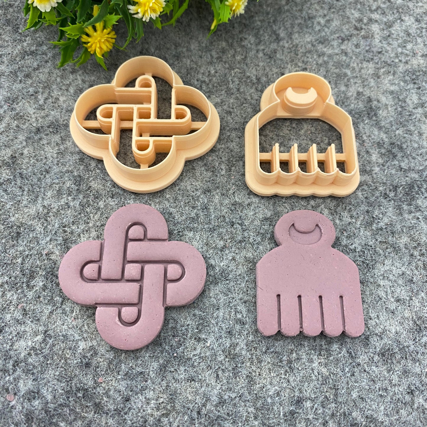 Adinkra symbol clay cutters, polymer clay cutter for earring making, African style clay cutters, Tribal cutters 687-Set-1