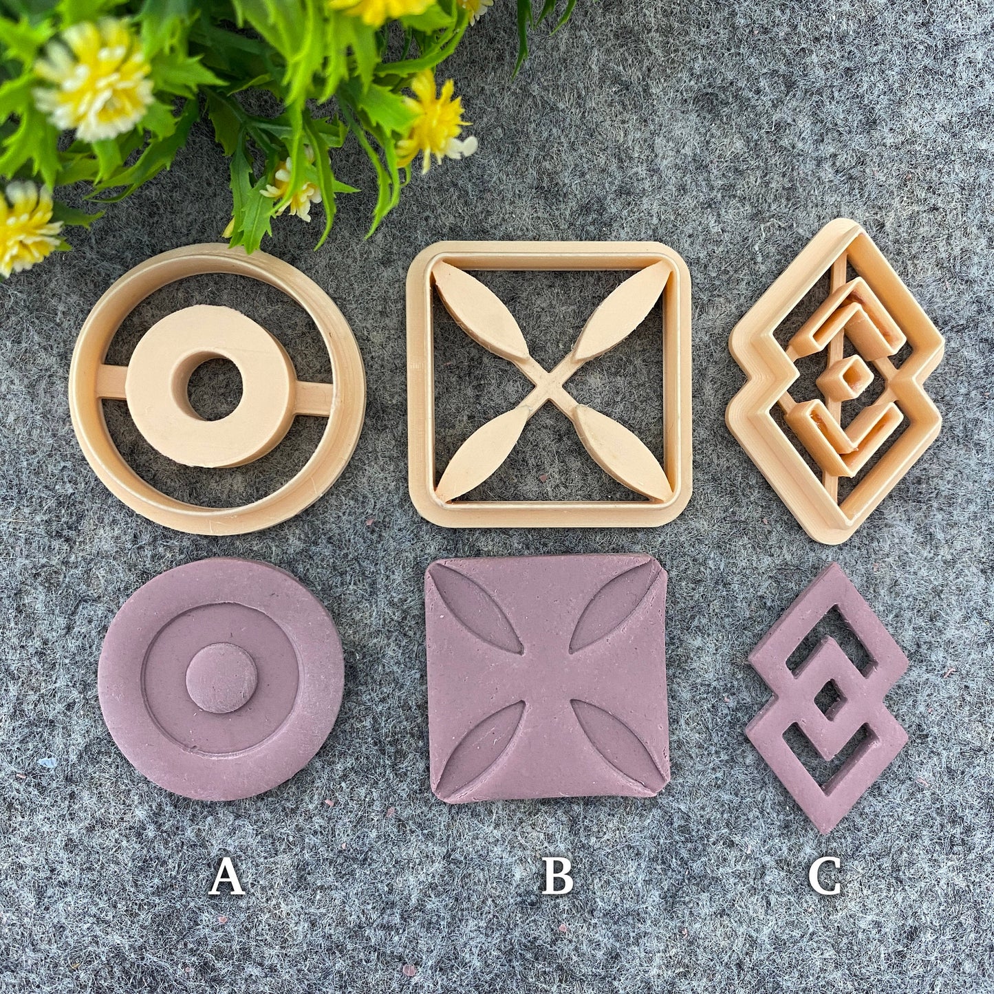 Adinkra Symbol Clay Cutters: African Tribal Earring Making 687-Set-4