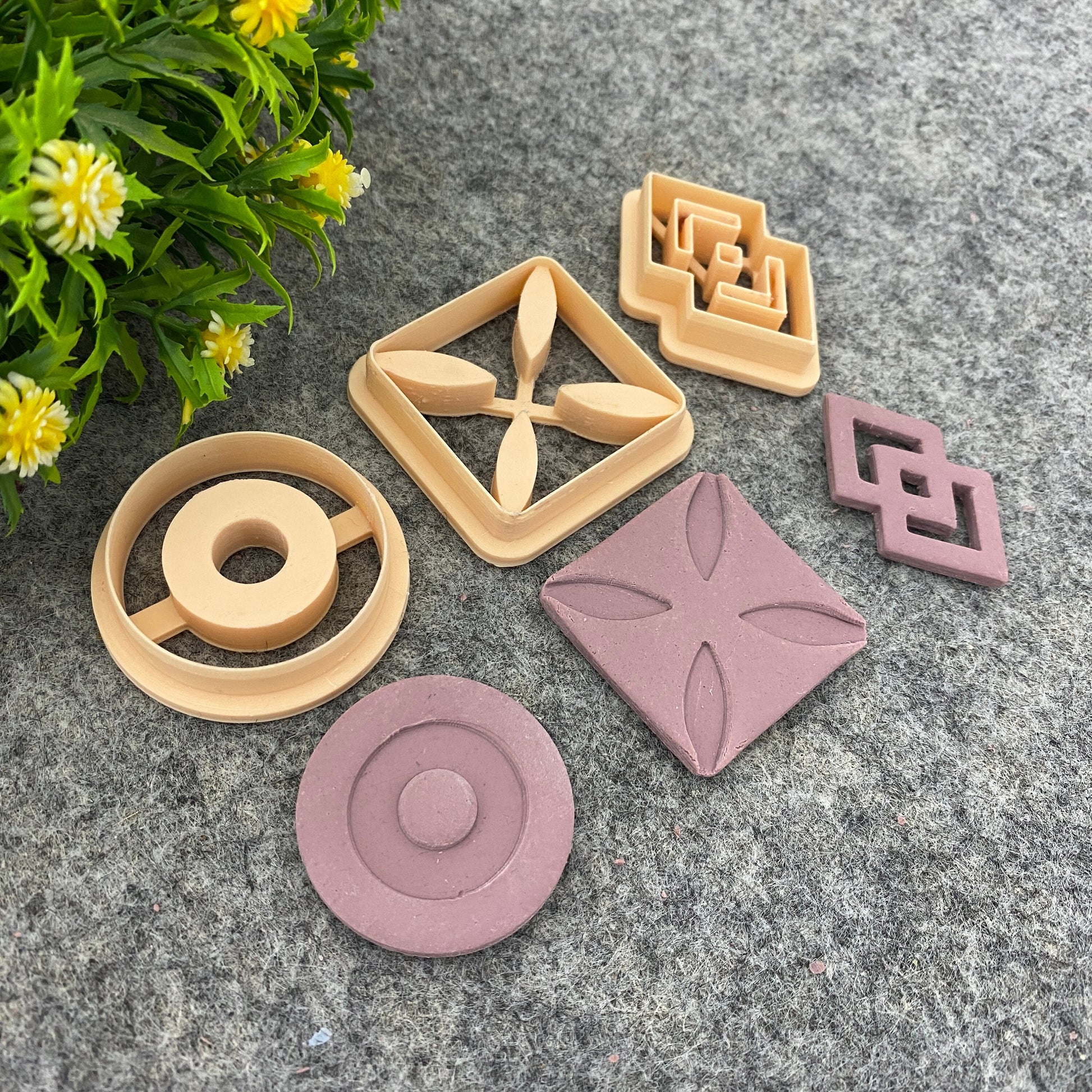 Adinkra Symbol Clay Cutters: African Tribal Earring Making 687-Set-4