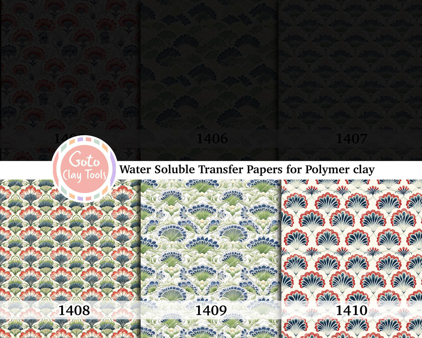 Ornamental Scallop Pattern Transfer Paper for Polymer Clay