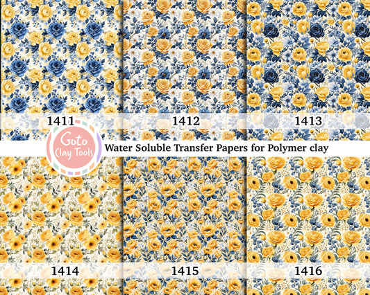Yellow Rose Polymer Clay Transfer Paper: Water Soluble Image (4x5.5 inches)